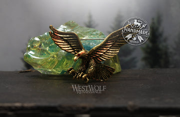 Attacking Eagle Brooch or Pin - Your Choice of Gold or Silver Finish