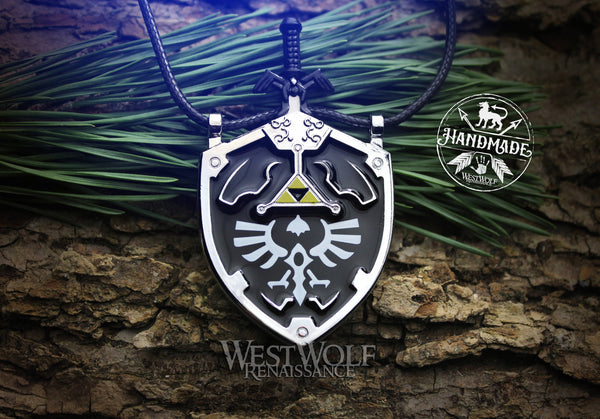 Legend of Zelda Master Sword and Shield Pendant