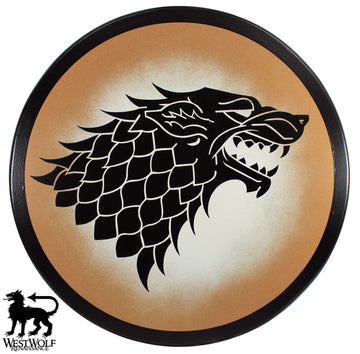 Black Direwolf Shield of House Stark