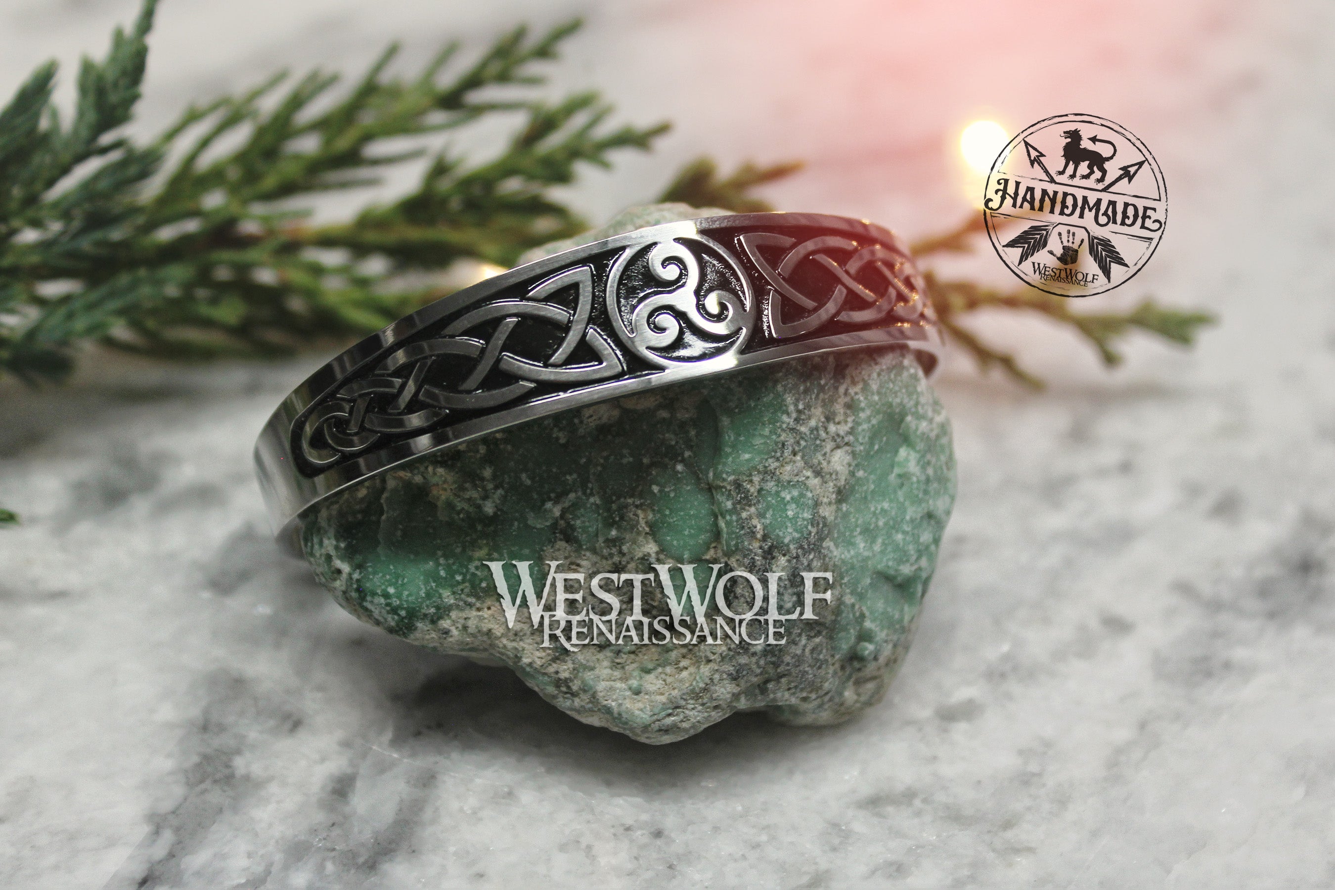 Celtic Triskelion Bracelet in Stainless Steel – West Wolf Renaissance