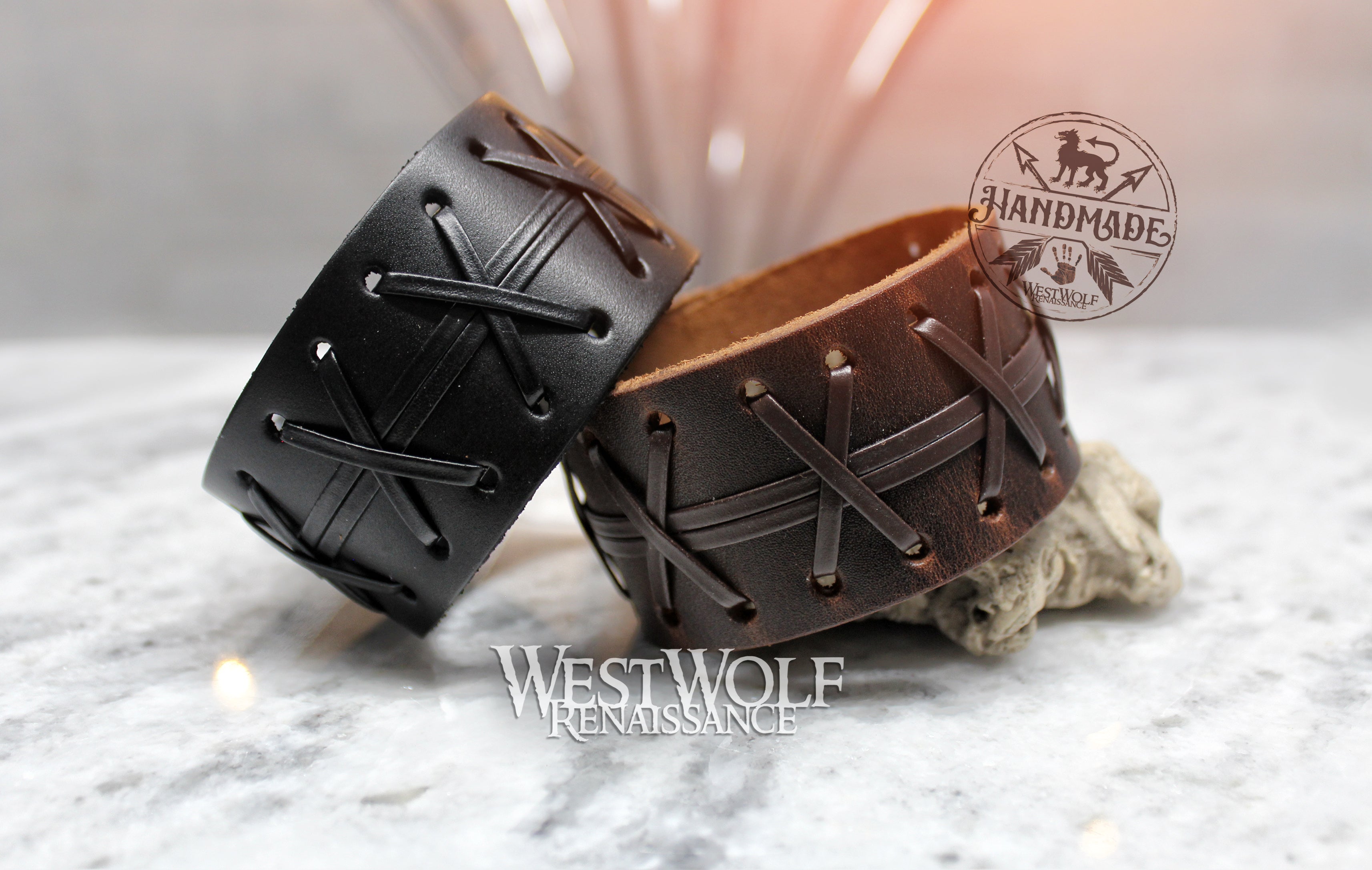 Bracelet-LeatherVikingXPattern