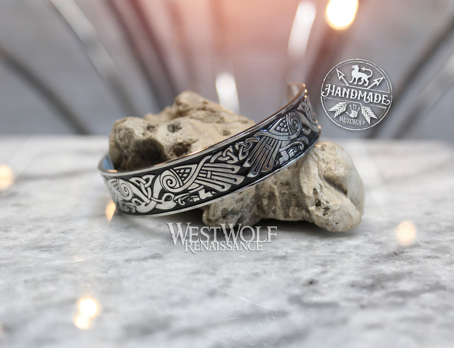Knotted Herons Bracelet in Stainless Steel