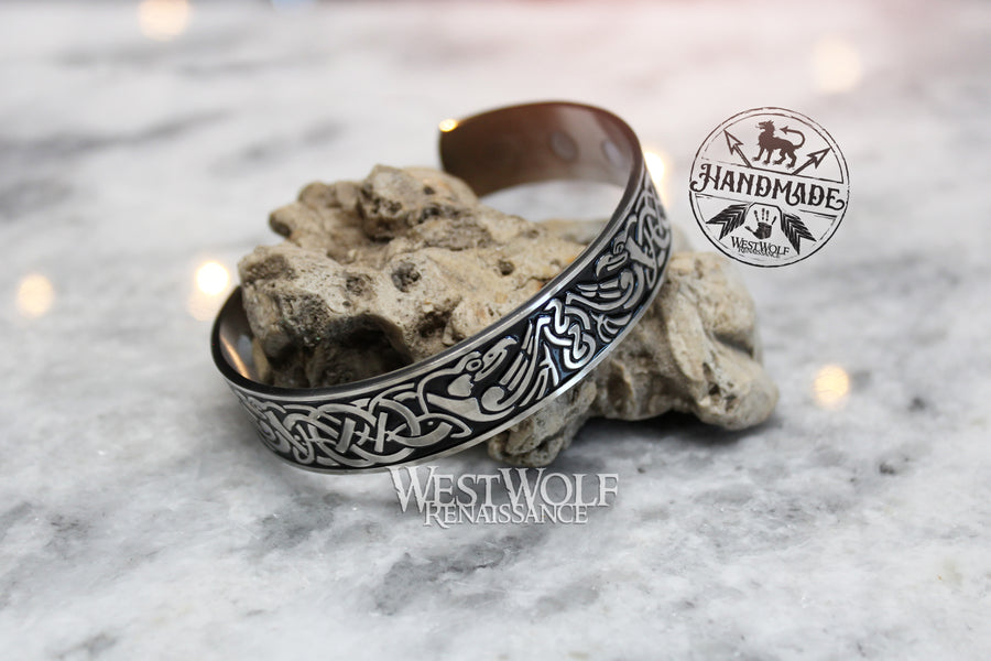 Knotted Raven Bracelet in Stainless Steel