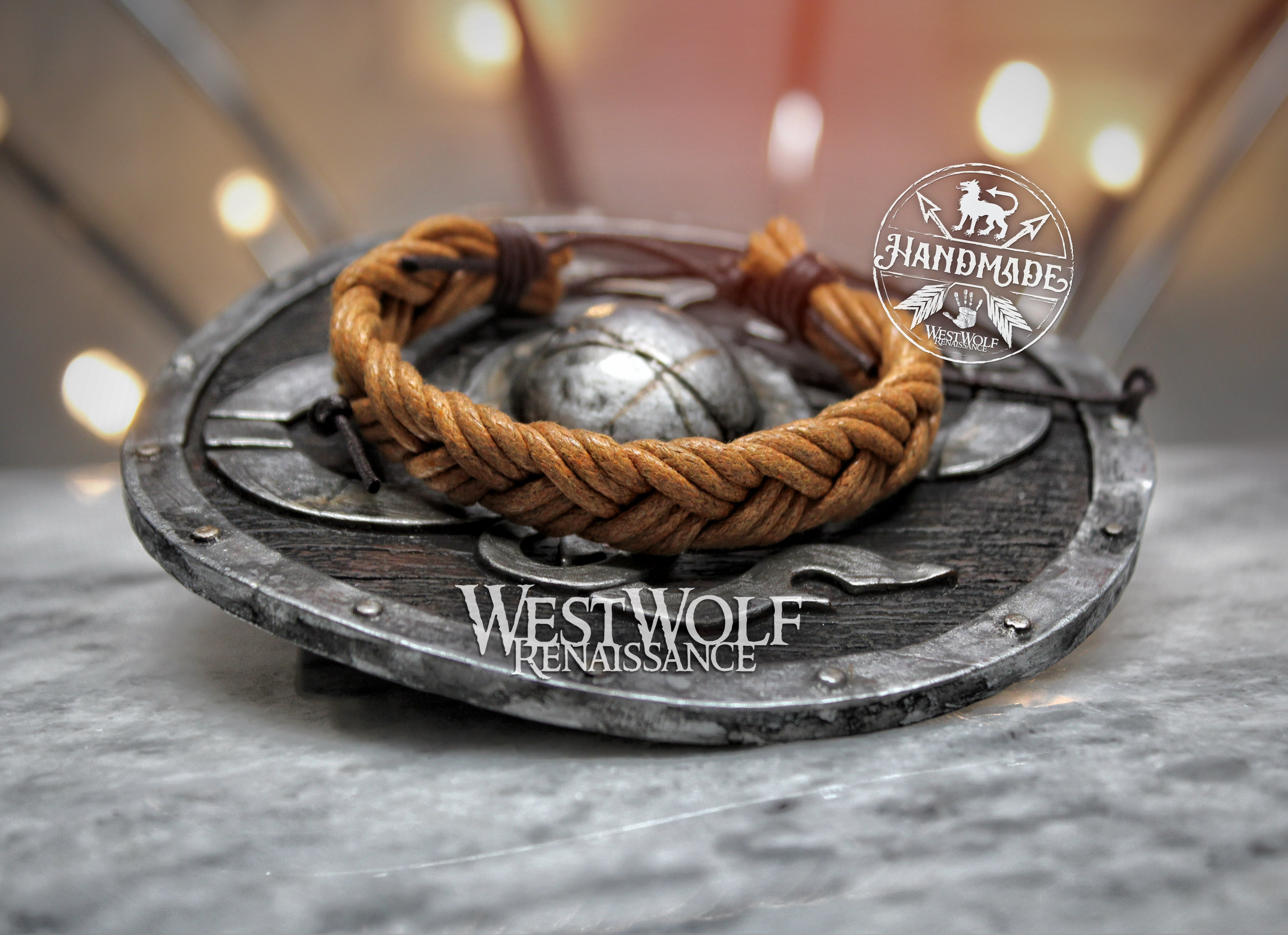 Viking Braided Rope Bracelet - Adjustable Size - Simple Pattern