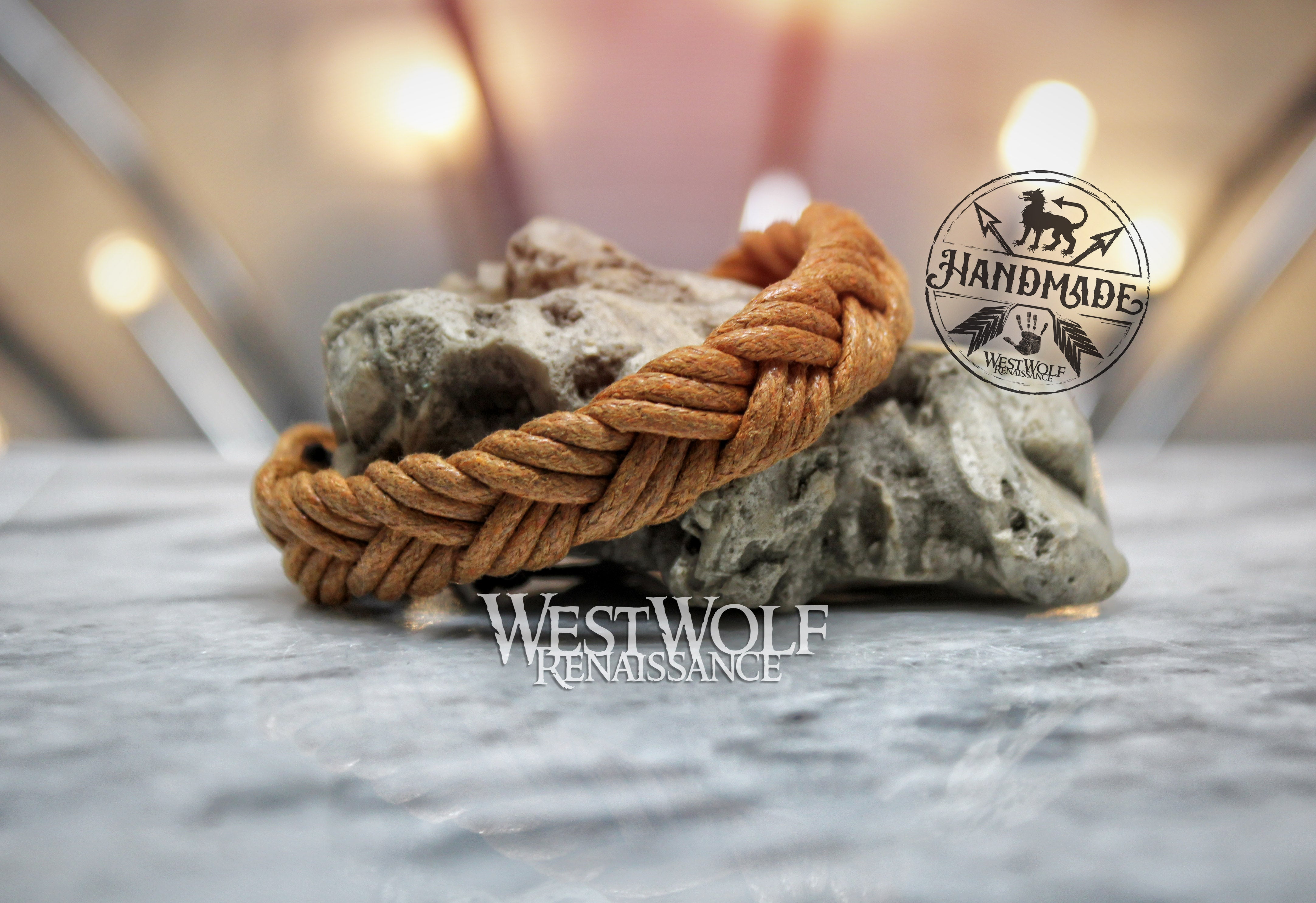 Viking Braided Rope Bracelet - Adjustable Size - Simple Pattern
