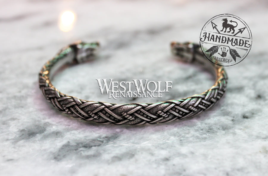 Viking Dragon Torc - Silver Beast Bracelet or Arm Ring