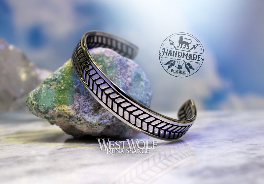 Viking Herringbone Bracelet in Stainless Steel