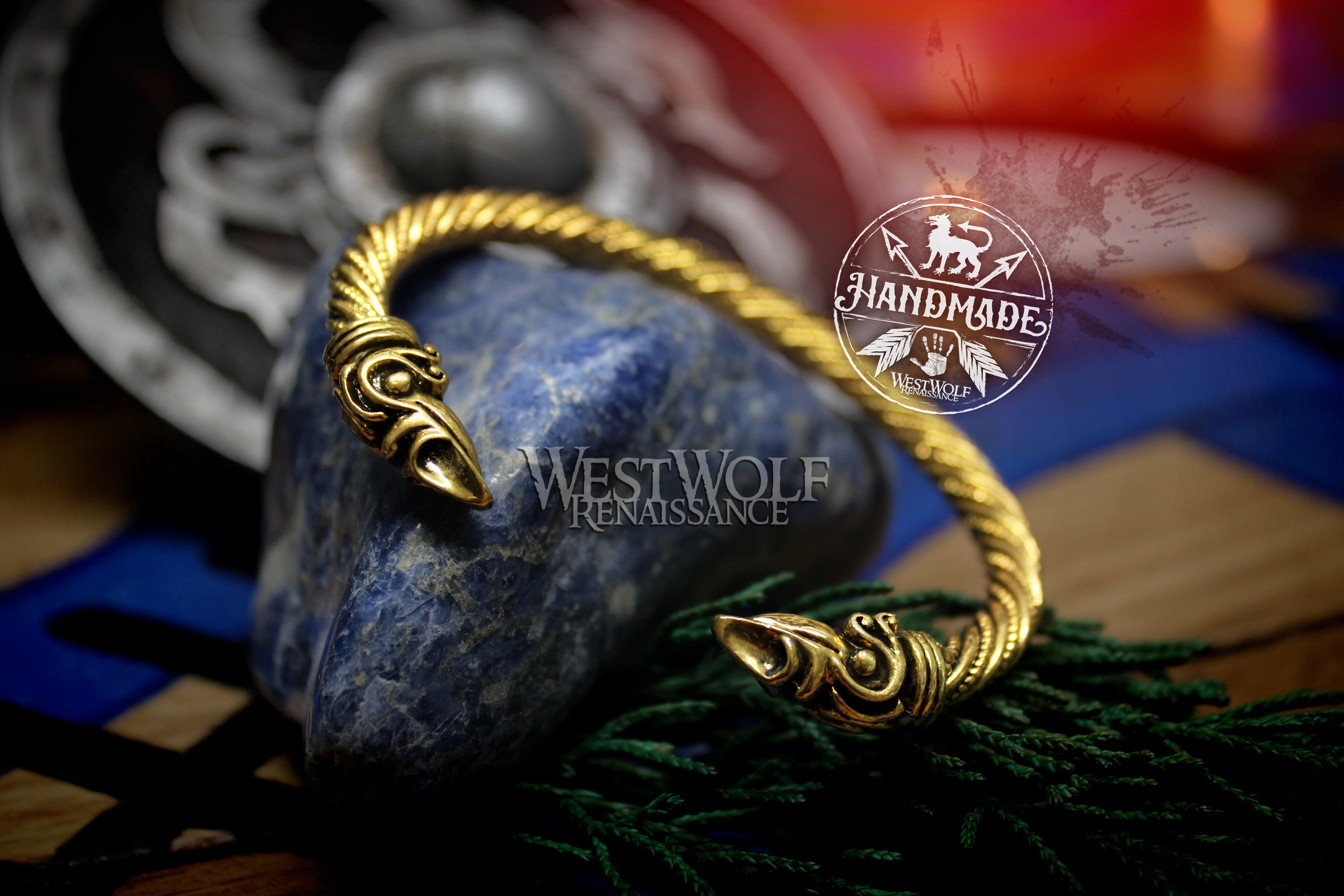 Viking Odin's Ravens Torc --- Hugin and Munin Bracelet or Arm Ring