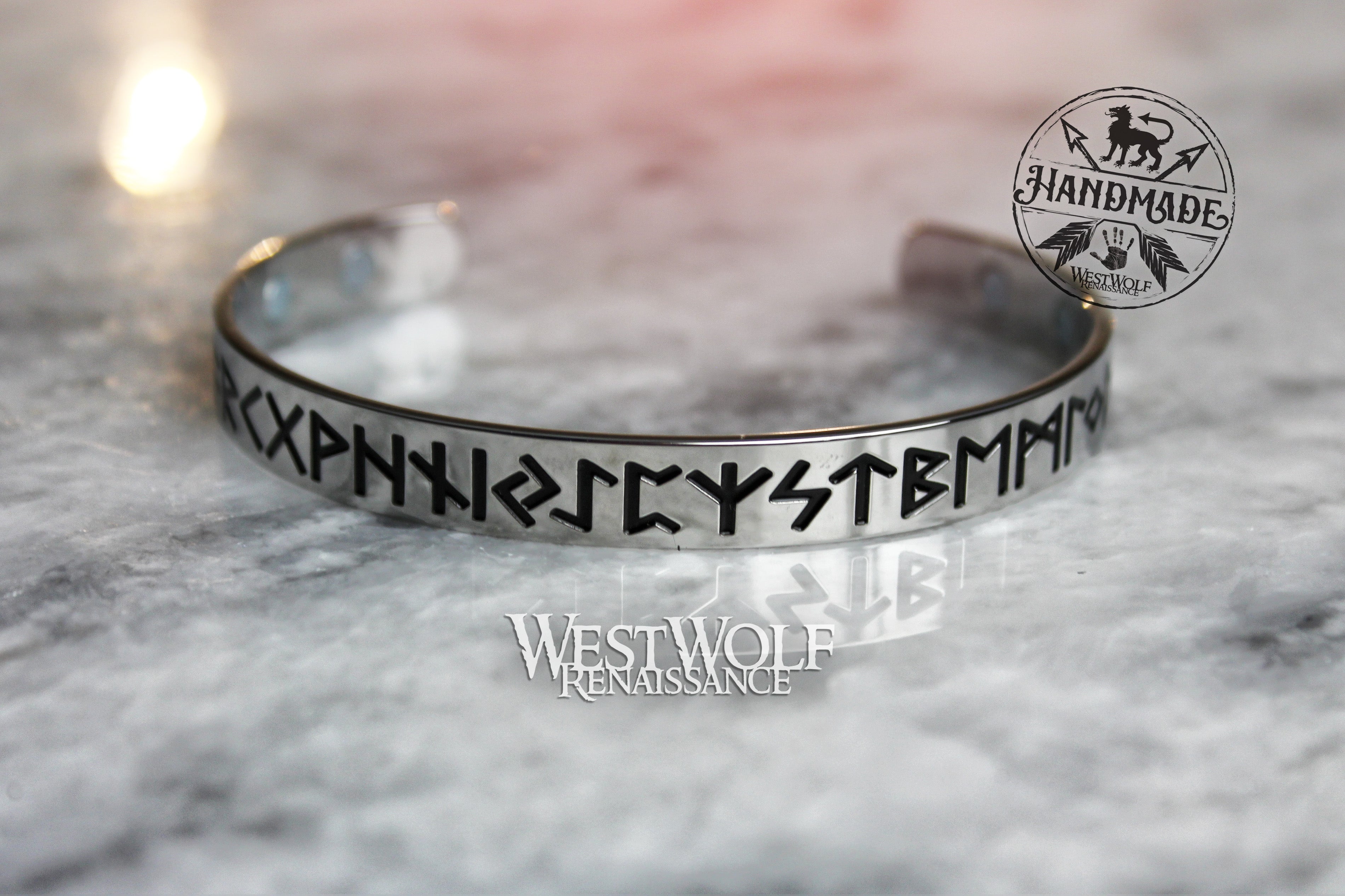 Simple Viking Rune Bracelet in Stainless Steel – West Wolf Renaissance