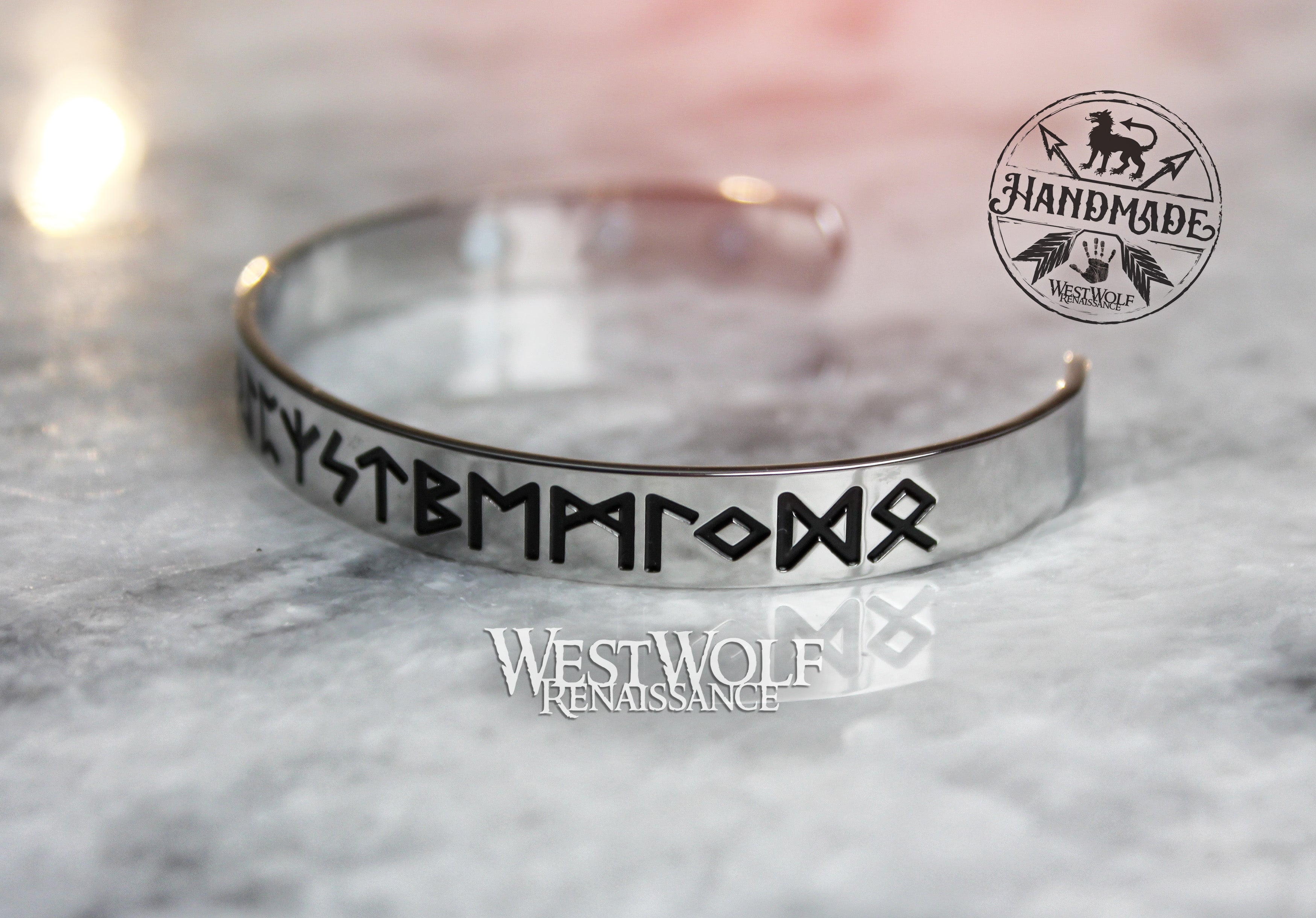 Simple Viking Rune Bracelet in Stainless Steel – West Wolf Renaissance