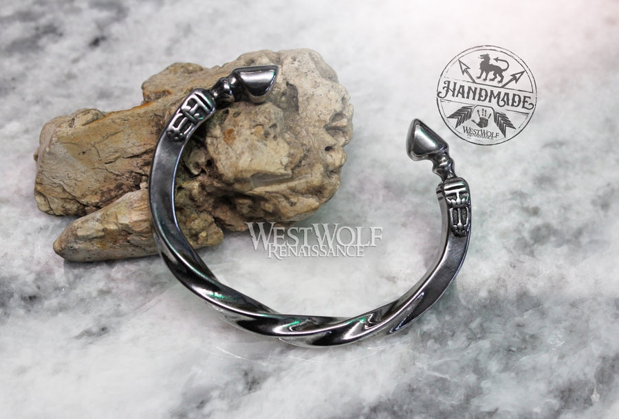Norse Mythology Odin's Horse Sleipnir Torc or Bracelet in Stainless Steel