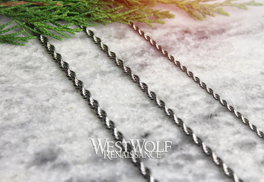 Silver Twisted Spiral Style Chains for Pendants in Multiple Sizes - High Quality Stainless Steel