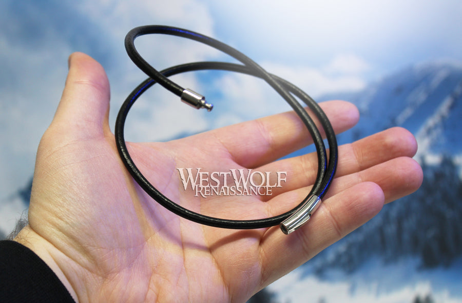 Smooth Leather Cord Necklace for Pendants in Multiple Sizes - with Stainless Steel Clasp - Made in the USA - for Men or Women