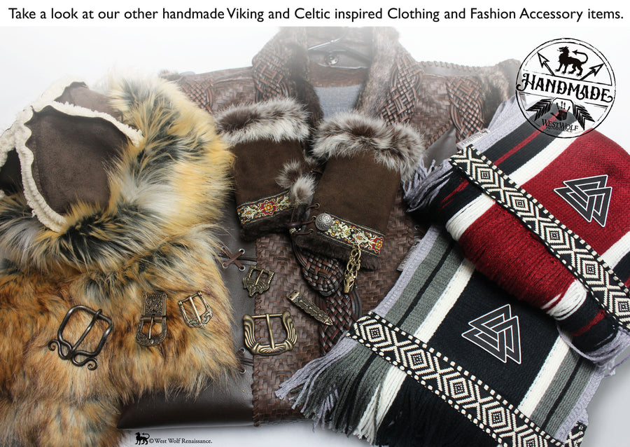 Woven Viking Scarf with Valknut Symbols - Winter Fashion