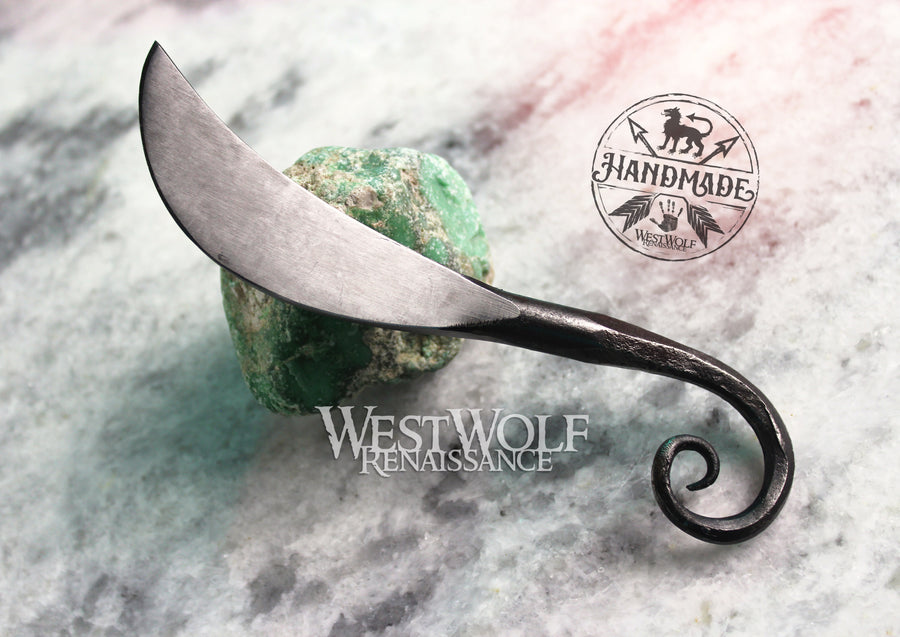 Hand-Forged Steel Viking or Celtic Spiral All-Purpose Knife