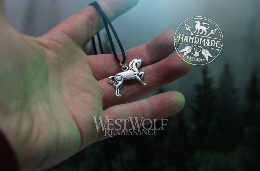 Celtic Horse Pendant - in Sterling Silver or Bronze - Smaller Size