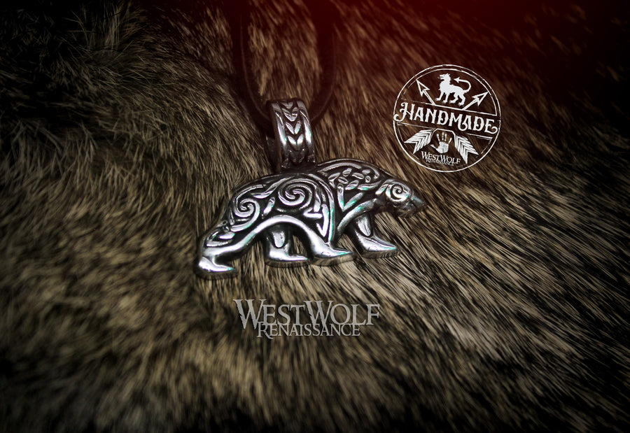 Bear Knot Pendant in Stainless Steel - Viking Berserker or Animal Spirit Symbolism