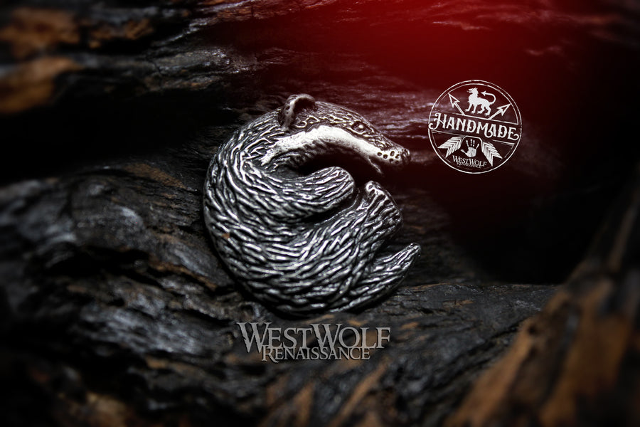Badger Pendant - in Bronze or Pewter