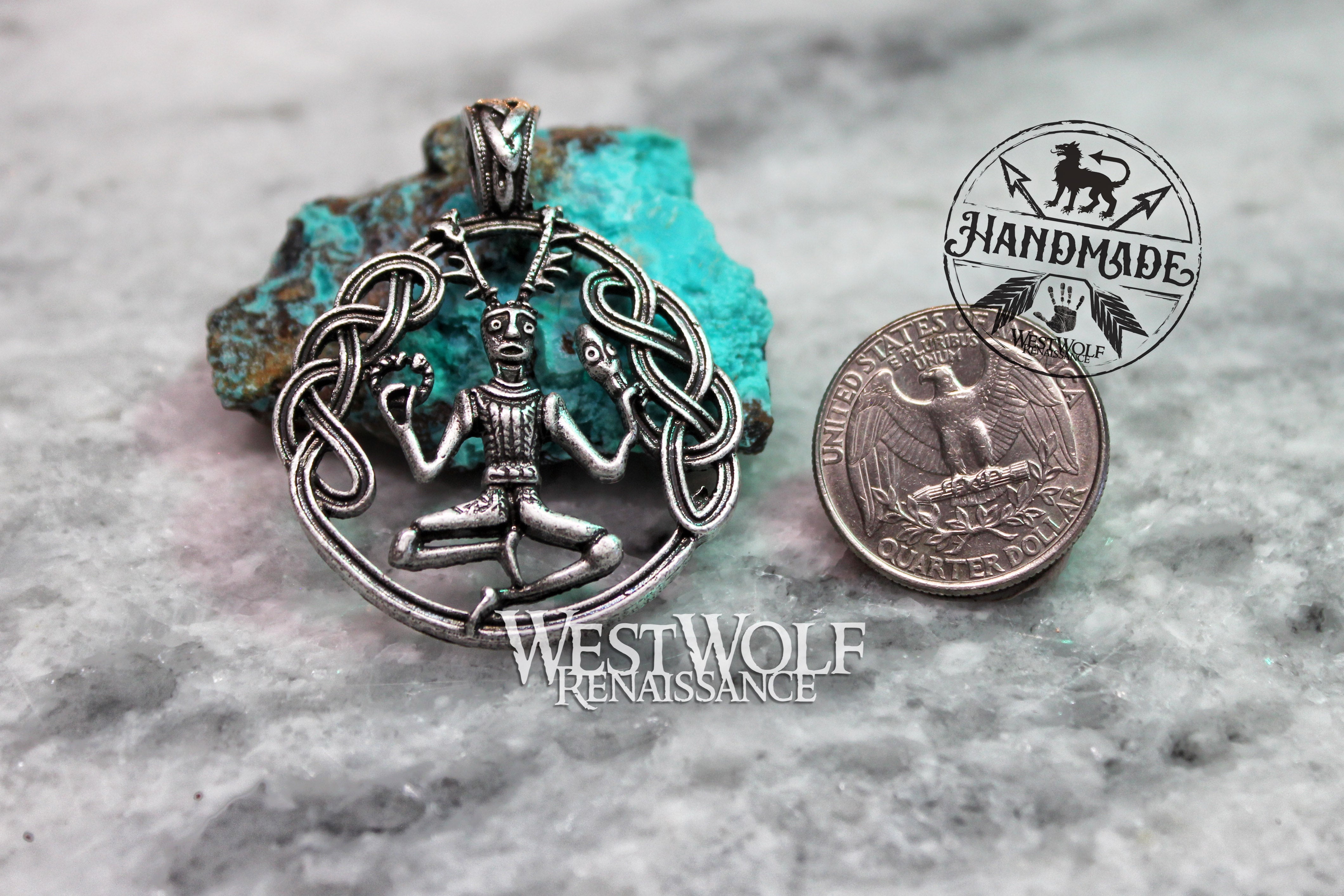 Celtic Cernunnos the Forest God Pendant / Amulet -- Celt/Medieval/Silver/Jewelry Celtic Cernunnos the Forest God Pendant / Amulet -- Celt/Medieval/Silver/Jewelry