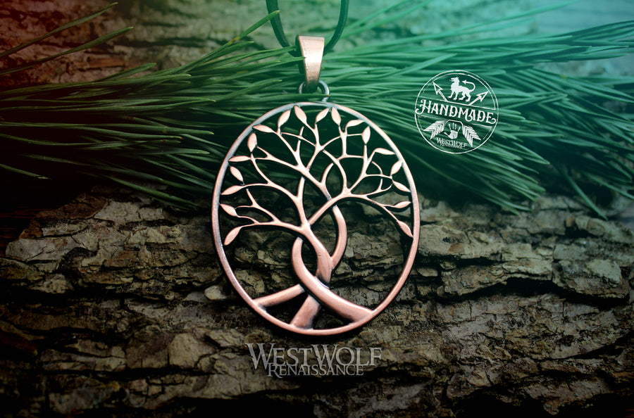 Oval Tree of Life Pendant - Yggdrasil the World Tree - Large / Small - Copper / Silver