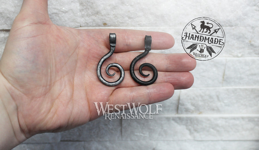 Hand-Forged Celtic Spiral Pendant - with Silver or Natural Black Finish