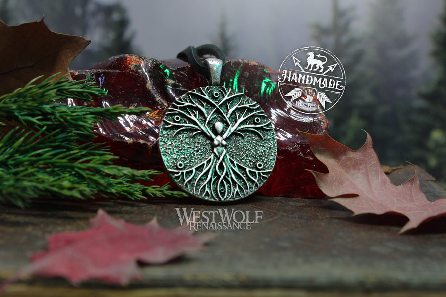 Tree of Life Pendant with Female Goddess or Earth-Mother Form Trunk