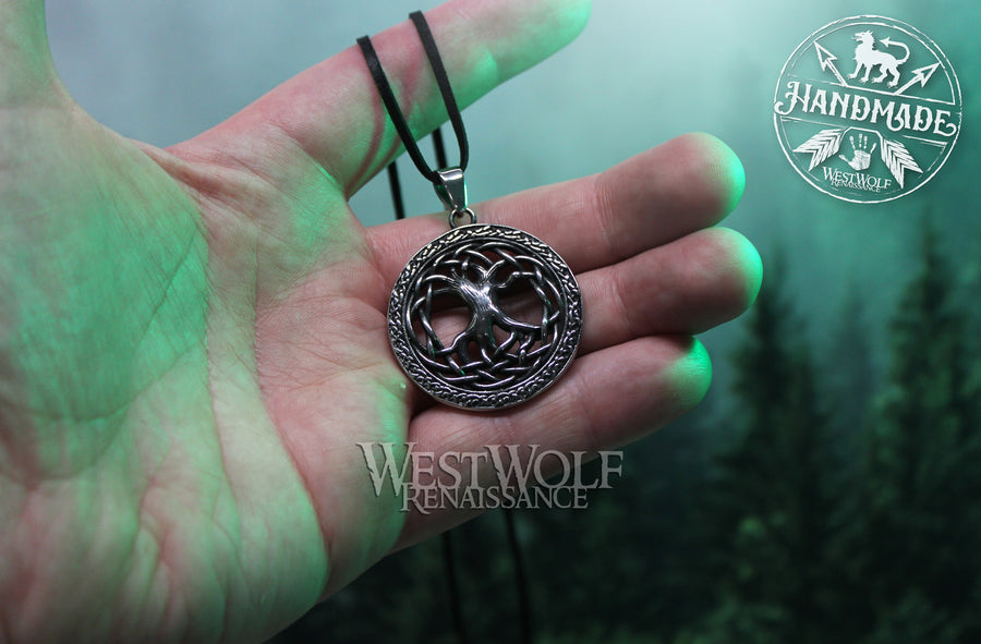 Tree of Life Pendant with Stainless Steel Chain - Double-Sided