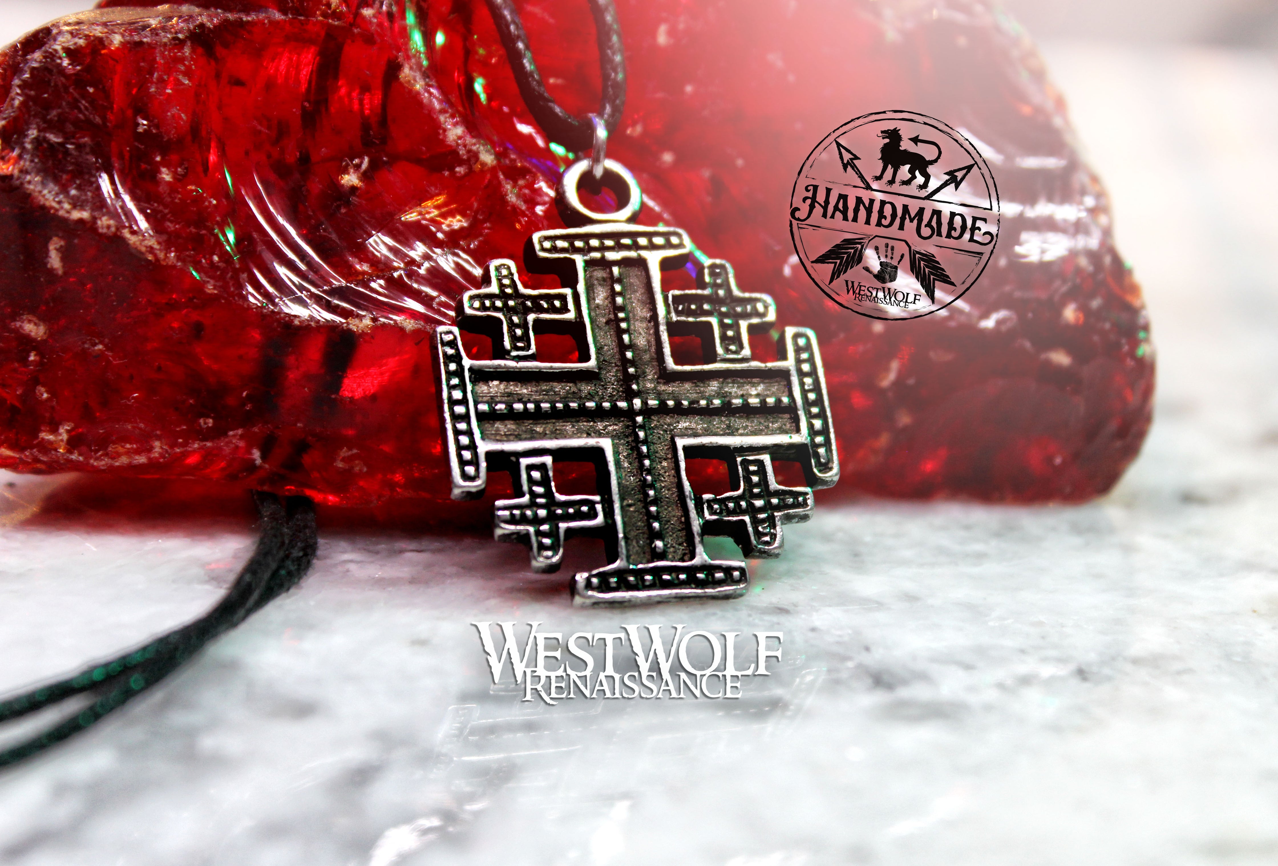 Jerusalem Cross Pendant - The Five-Fold Cross - The Crusades