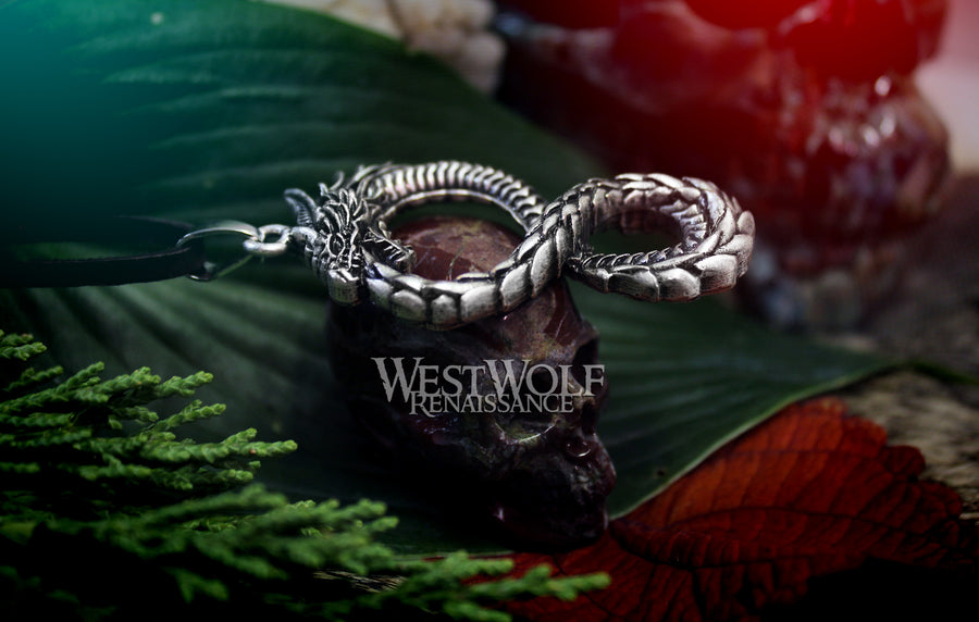Dragon Infinity Knot Pendant -- Based on the Ouroboros and Viking Jormungandr Mythology