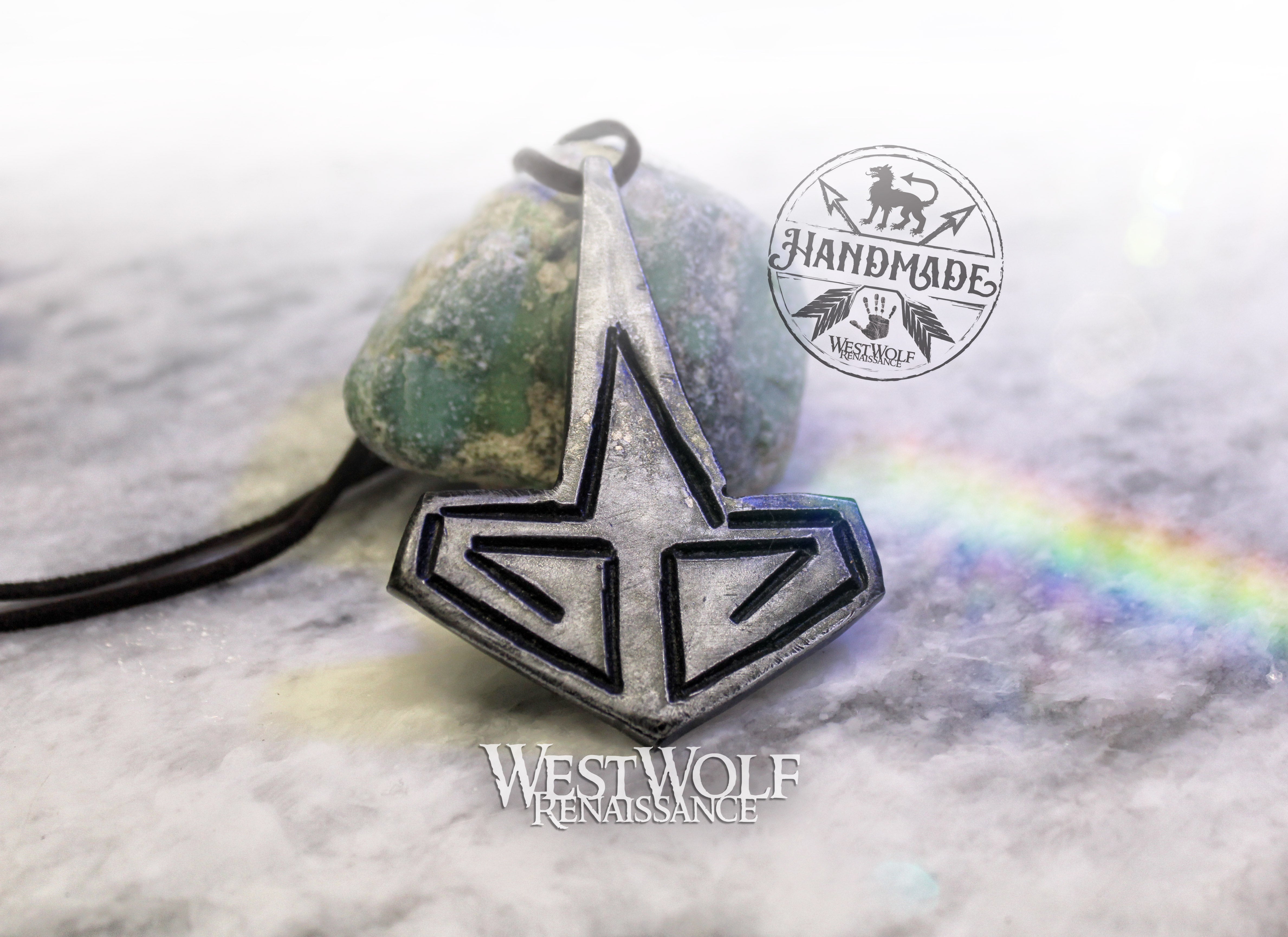 Large Hand-Forged Viking MJOLNIR Thor's Hammer Pendant - Blacksmith Ma ...