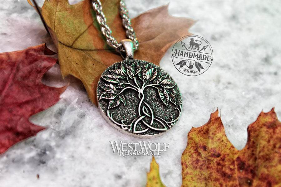 Triquetra Tree of Life Pendant with Stainless Steel Chain