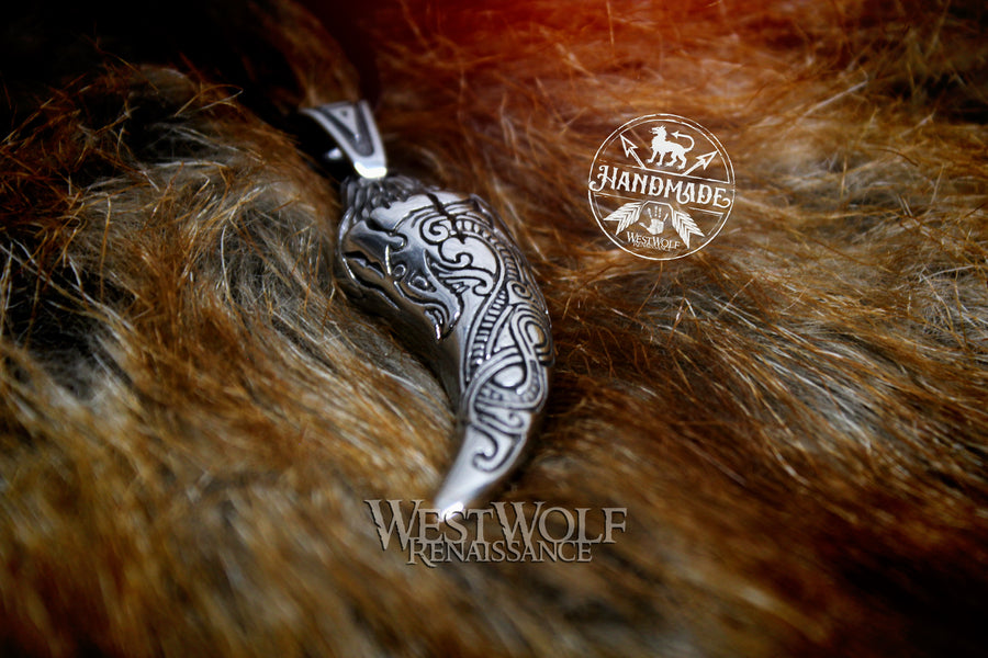 Viking Dragon Tooth Pendant - Stainless Steel