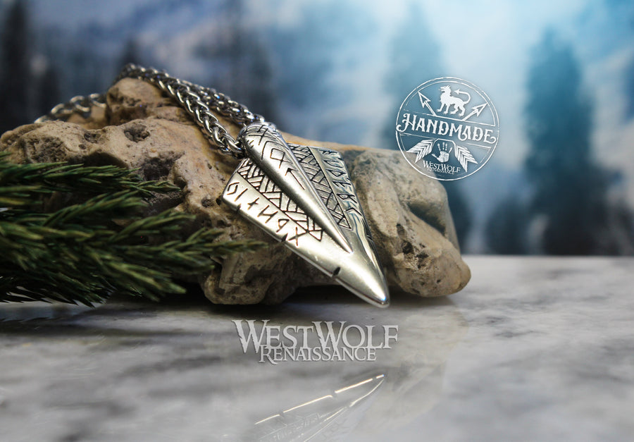 Spear of Odin Pendant - Gungnir - with Stainless Steel Chain