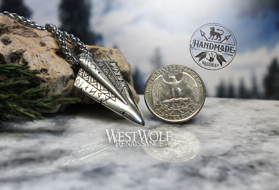 Spear of Odin Pendant - Gungnir - with Stainless Steel Chain