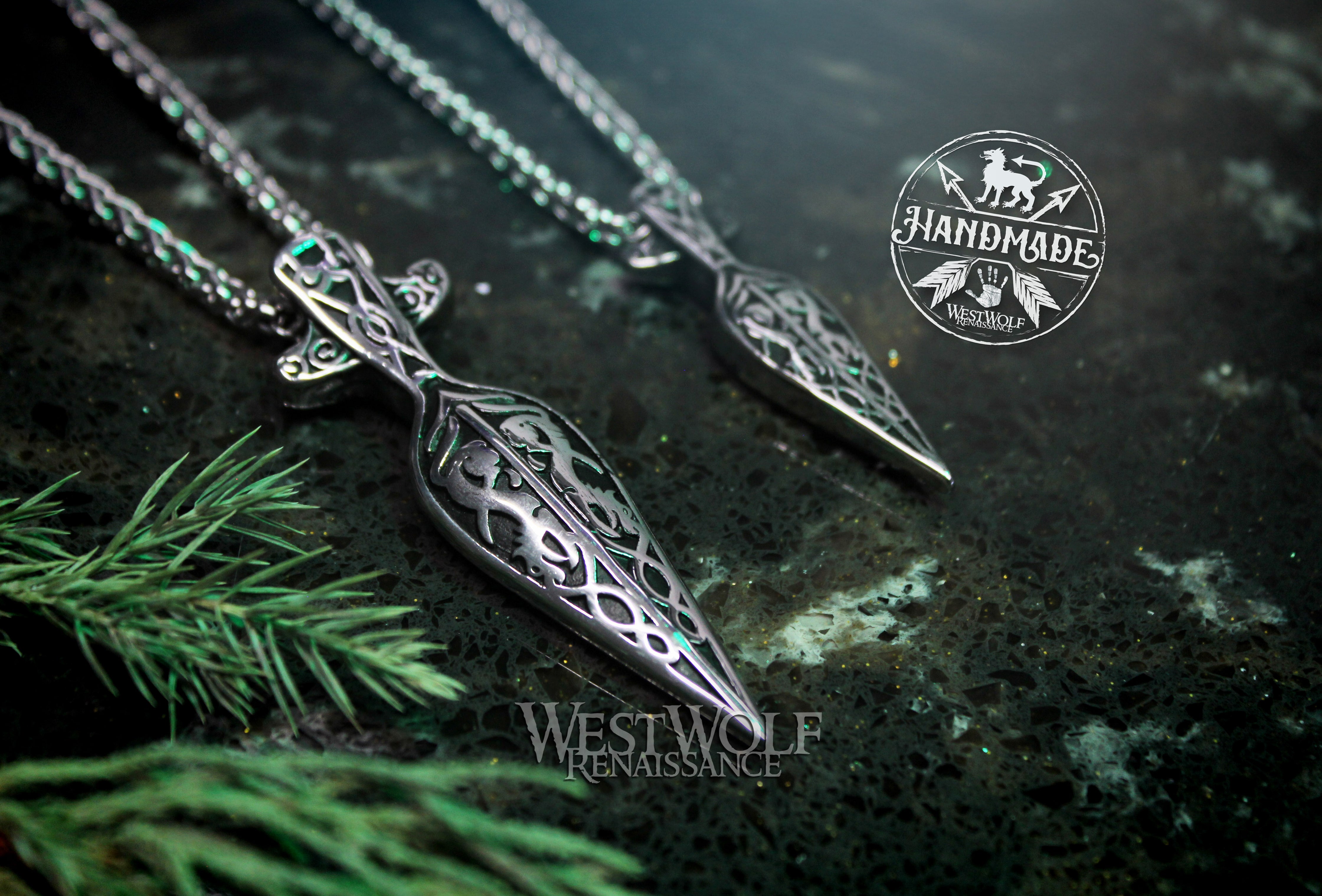 Gungnir, the Spear of Odin Pendant with Stainless Steel Chain - in
