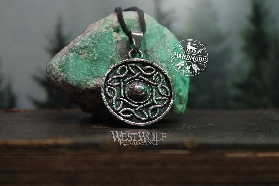 Viking Shield Pendant with Knot Design