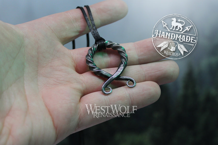 Viking Troll Cross Pendant with Twisted Top - Amulet of Protection