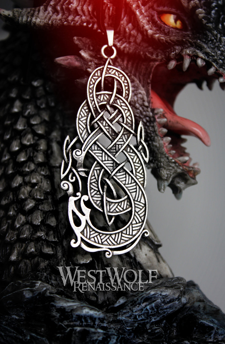 Dragon Knot Pendant - Viking or Celtic Art