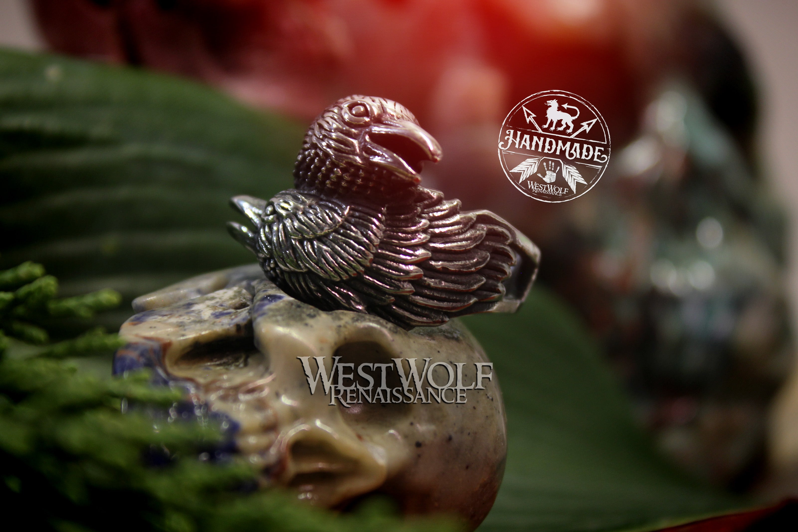 Viking Odin's Ravens Ring Hugin and Munin US Sizes 7-13 in Your Choice of Polished or Dark Silver