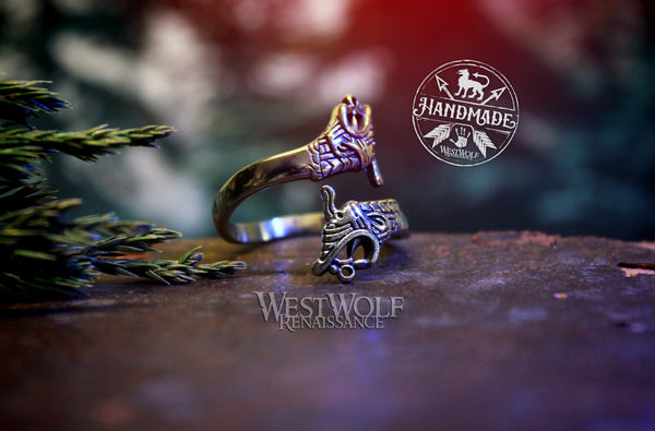 Viking Dragon Beasts Ring - Based on Drakkar Longship Figureheads - St ...