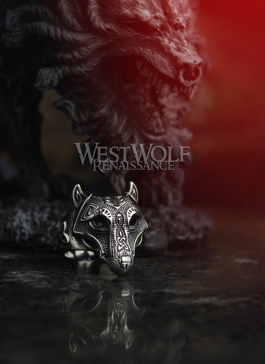Sterling Silver Celtic Wolf Ring TRI1636 – Peter Stone Jewelry
