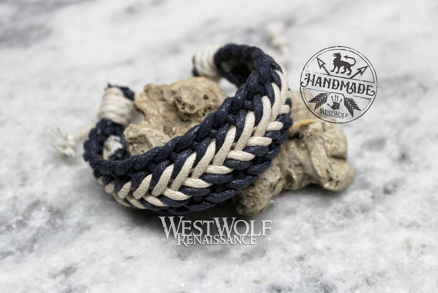 Viking Braided Cotton Bracelet - Adjustable Size - Your Choice of Color