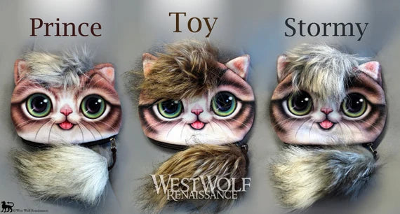 FURSES - Original Fur-Covered Cat Purses, Wallets, or Coin Pouches with Zipper Closure - Fabric Kitty Pouches for All Ages
