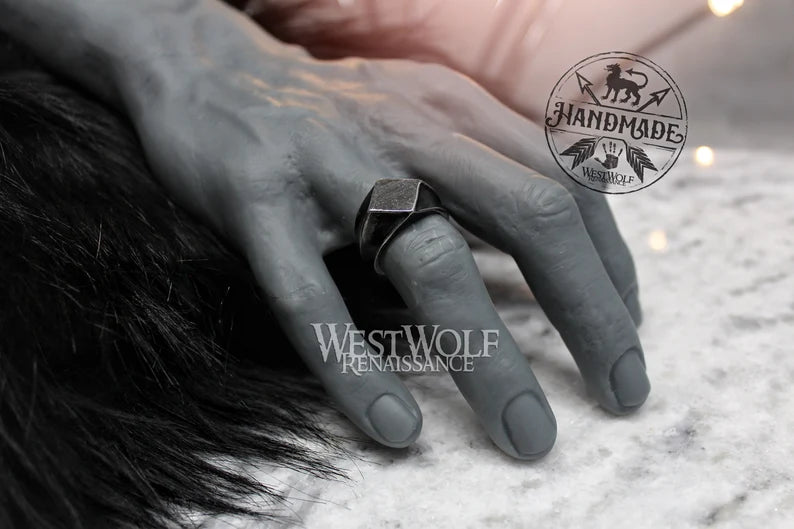 Medieval Style Ring - Dark Stainless Steel