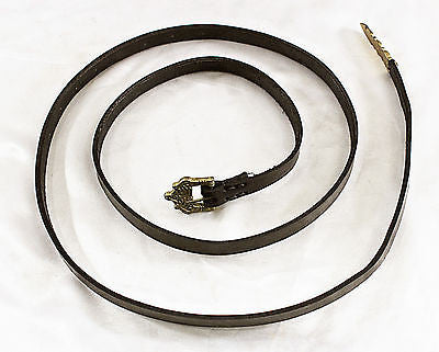 Viking Medieval Long Belt - 67 Inch Black Leather