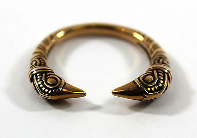 Viking Raven Head Ring - Polished Bronze - US Size 9, 10, 11
