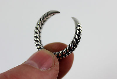 Silver Braided Viking Claw Ring - US Size 10