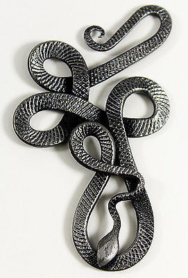 Hand-Forged Snake Pendant - Celtic / Viking Design