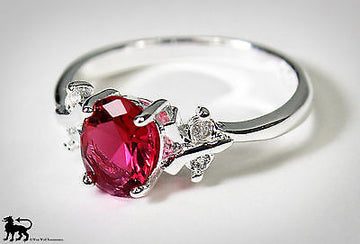 Silver & Ruby Royal Princess Ring - US Size 7