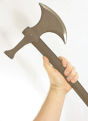Viking Steel Hammer-Head Battle Axe with Wooden Haft